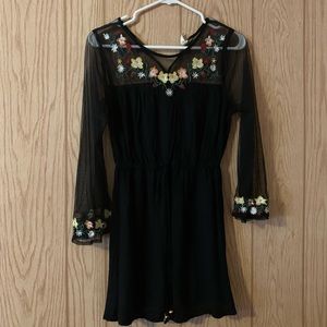 Black dress with florals